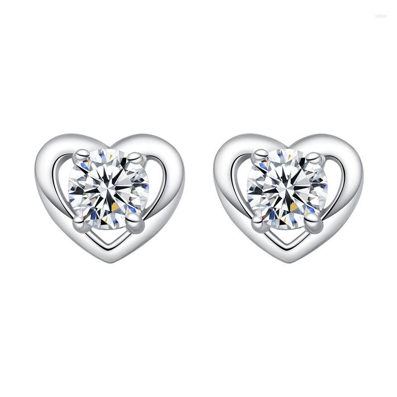 

Stud Earrings Love Copper Silver Plated Girl Heart Ins Temperament Korean Heart-shaped Personality Versatile