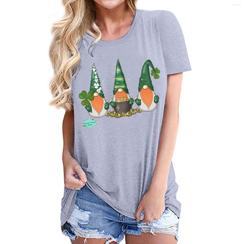 

Women' T Shirts Faceless Doll St. Patrick' Day Printed Tee Shirt Femme Y2k Streetwear Tops Women 3d Abstract Casual Sexy Blouses, Dark grey