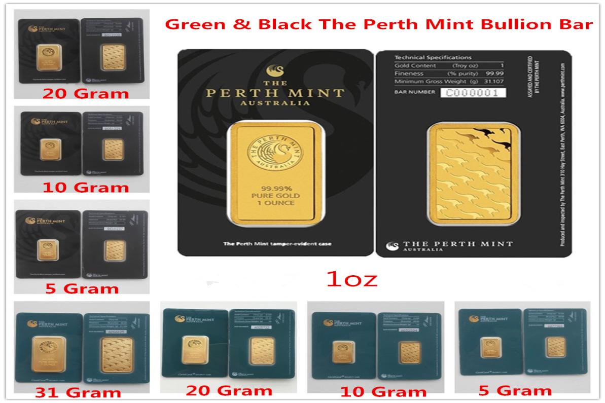 

5102031Gram The Perth Mint Bullion Bar Australia Bar Green black Blister Quality Business Gift Home Decorations Metal Crafts9365363