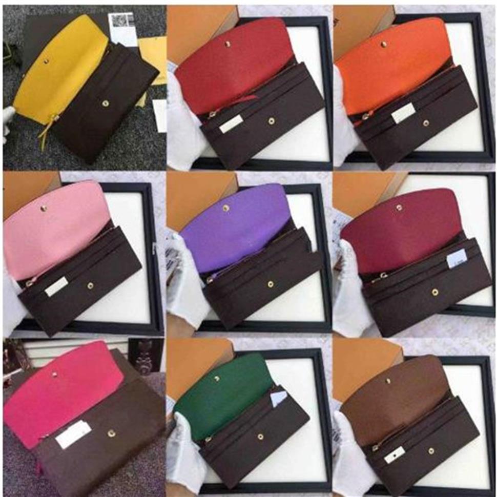 

Top quality with box real leather multicolor coin purse with date code long wallet Card holder classic zipper pocket M60136214G, Fuchsia