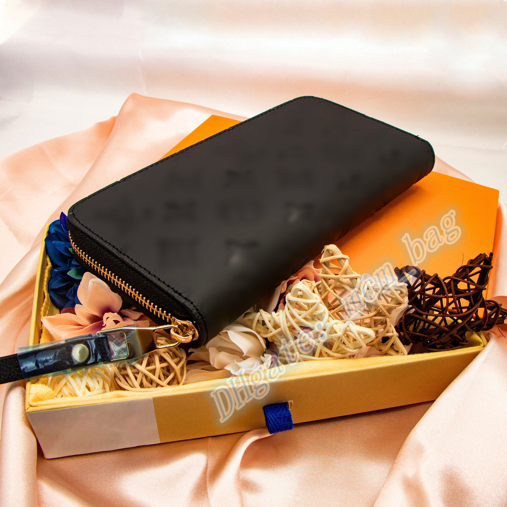 

key wallets Luxury Designer Woman Mens M42616 N61264 Zippy wallet long Purse retro Genuine Leather knurling card holders Coin purses credit bags pouch cardholder, Mon0gram-orange