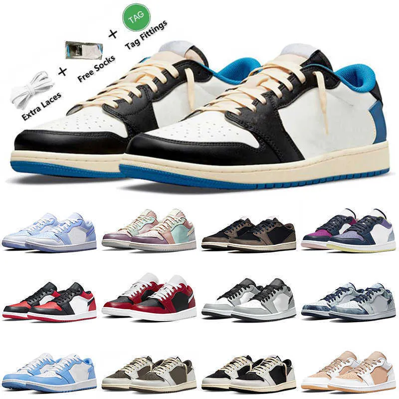 

2023 Travis Scotts x Reverse Jumpman 1 Mens Women Og Top quality casual Shoes Low 1s Phantom Mocha Olive Cactus Jack Fragment Shadow Black Toe, Item#37