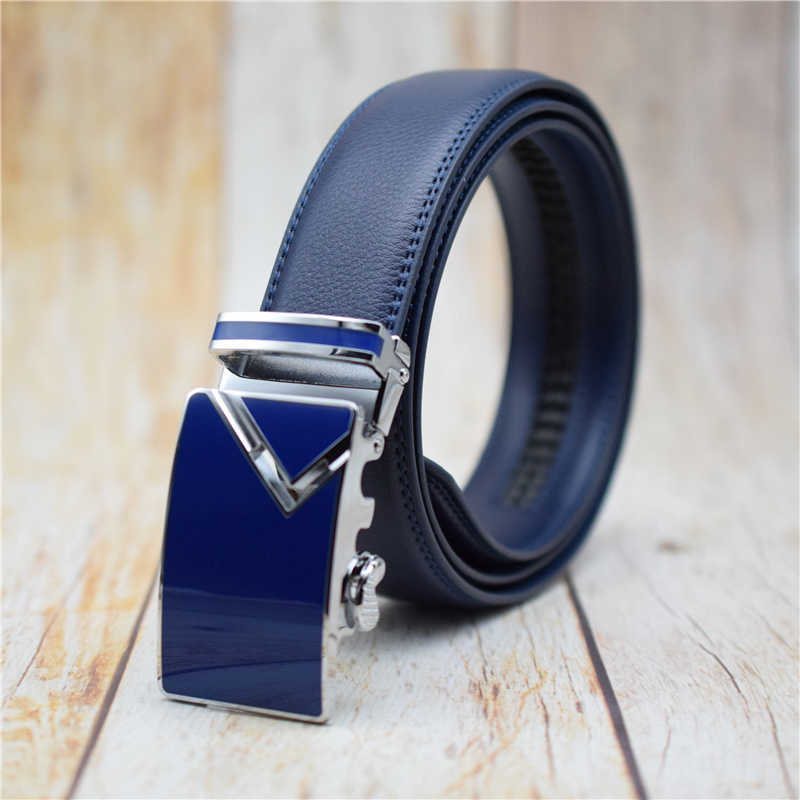 Belts Cow Leather Men Belt Black/blue/white/brown/red Automatic Buckle Designer Belt Male 2022 Fashionable Trouser Belt for Men W0317-image-851250629