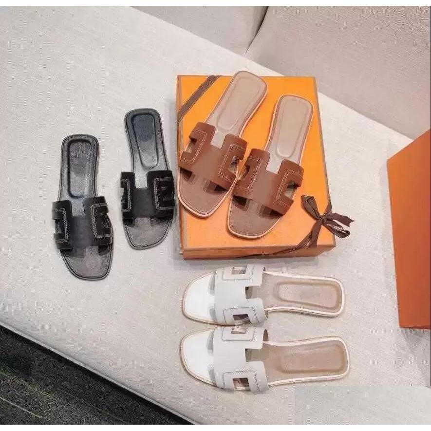 

Other Accessories 2022 Fashion Sandals Genuine Leather Women Slippers Summer Luxury Flat Slides Ladies Beach Sandal Party Or Dhpei