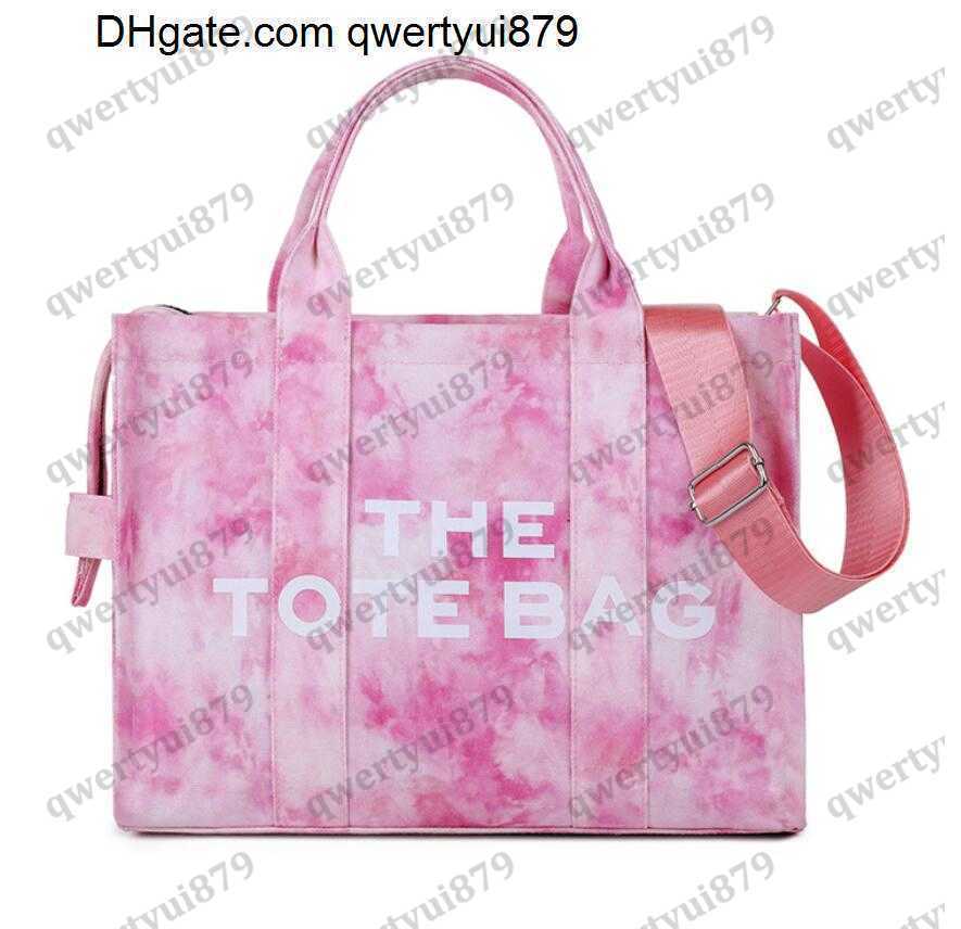 

qwertyui879 Totes 2022 Tie-Dye Canvas Large Capacity Tote Bag Women Handbags Designer Letters Shoulder Crossbody Bags Luxury Big Shopper Bag Purse 0318/23 031823, Beige