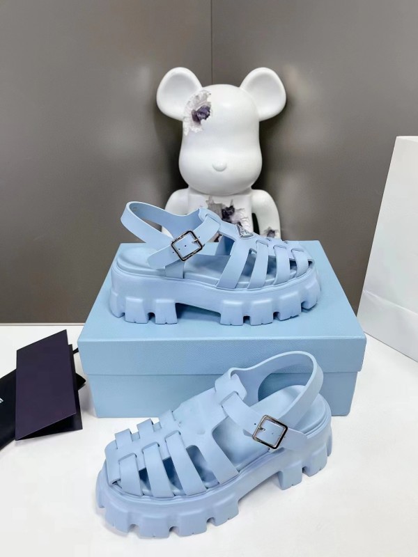 

Slippers High Quality Luxury Designer Sawtooth Roman Knitted Thick Sole Rubber Sandals with Shoe Box Dust Bags 35-40, White