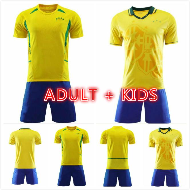 

man kids kit 1994 2002 Brasil soccer jerseys retro shirts Carlos Romario Ronaldo Ronaldinho camisa de futebol BraziLS RIVALDO ADRIANO