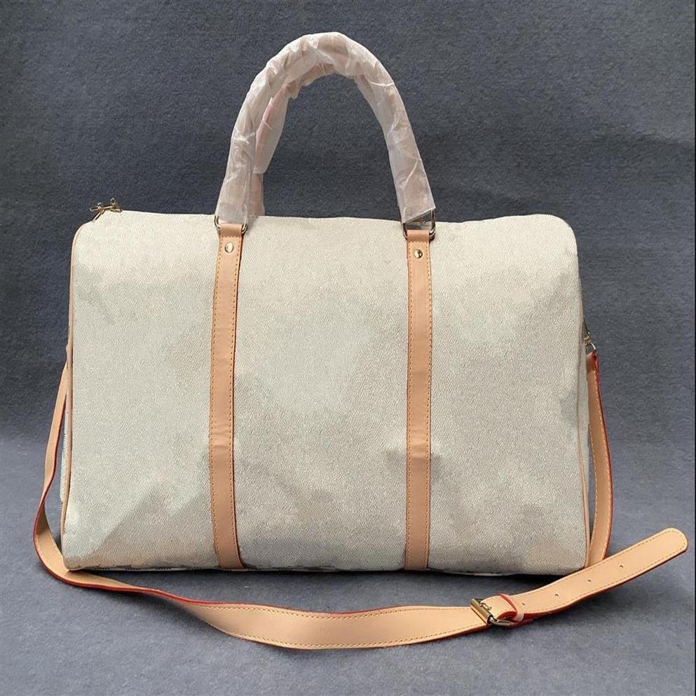 

2022 luxury fashion men women travel bag duffle bags brand designer pu Leather luggage handbags large capacity sport bag With lock338j, Black flower