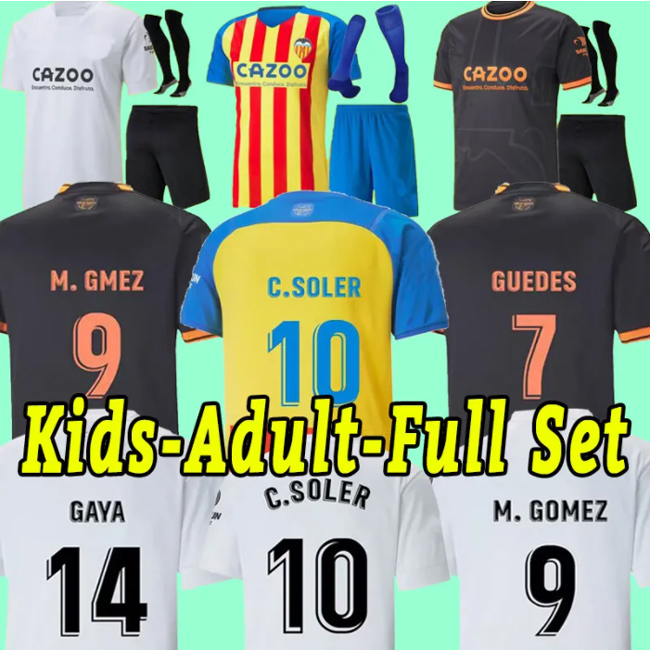 

22 23 Valencias soccer jerseys t shirt CAVANI GUEDES GAMEIRO camisetas de futbol RODRIGO Gaya .Gomez men kids kit football shirts 2022 2023 Rivero C.SOLER Cheryshev, 22 23 away adult