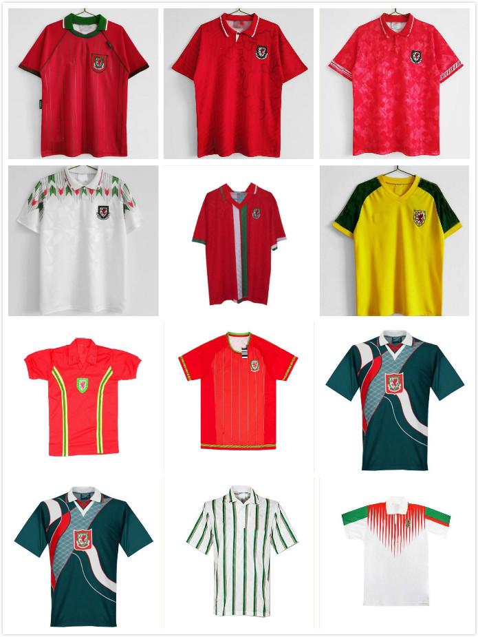 

Wales retro soccer jersey 1974 90 92 93 94 95 96 97 98 99 Giggs Hughes Saunders Rush Boden Speed classic football shirt 1990 1992 1994 1995 1996 1998 1982 83