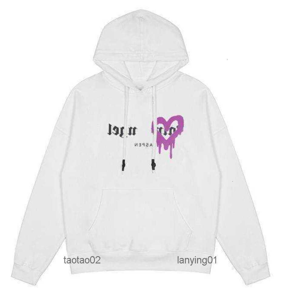 

Fashion Palm Hoodie Autumn and Winter High Street Men Women Loose Spray Graffiti Sweatshirts White Purple Angelq55x, 900 white purple
