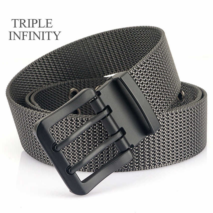 Belts Metal Double Pin Buckle Belts Breathable Nylon Tactical Belt Durable Long Military Belt For Men Quick Dry Jeans Waistband Hiking W0317-image-851258534