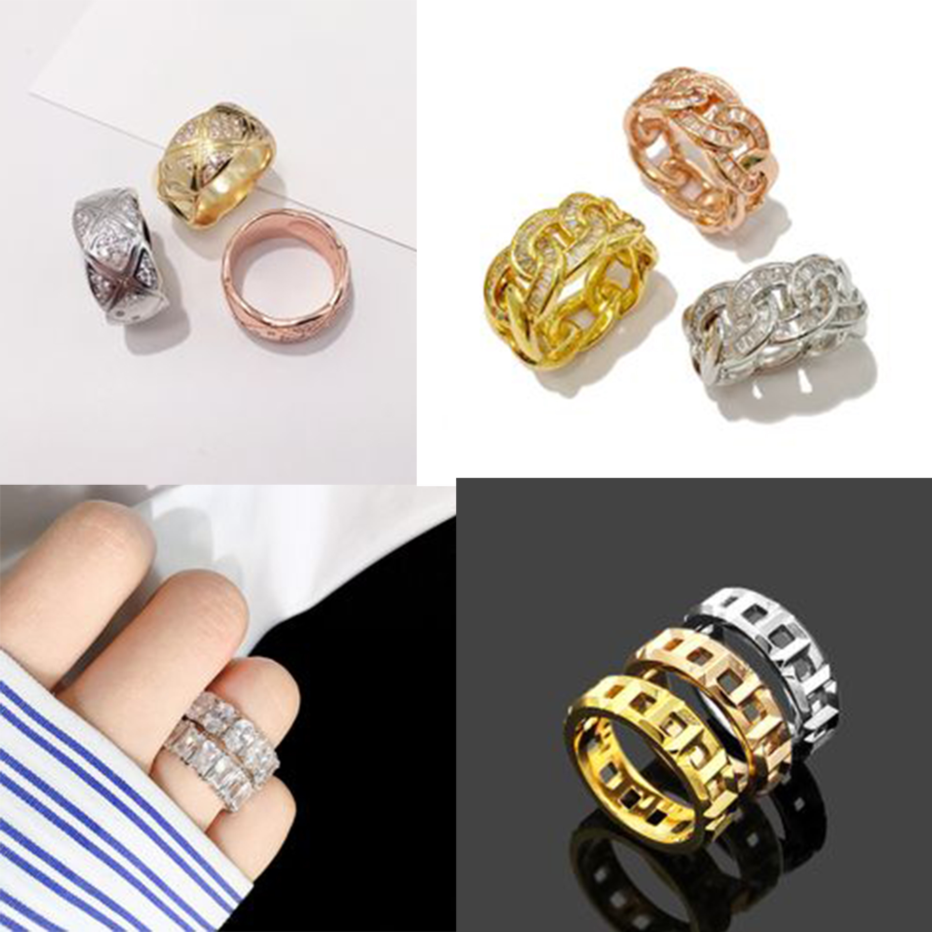 

Couple Rings Womens Hollow out Rings Designer Jewelry mens Ring dripping gold/silvery/rose gold Full Brand as Wedding Christmas Gift