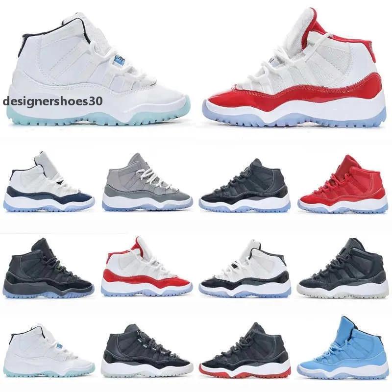 

designer children basketball kids shoes baby 11 11s XI Cherry Bred Cool Grey Concord Unc Win Like for toddler sneakers fashion tennis sh YDY, Box