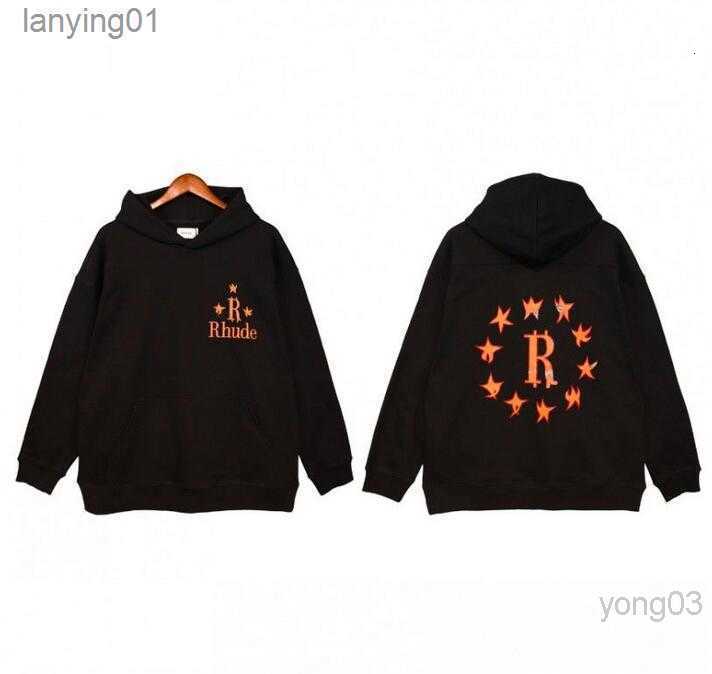 

Designer Brand Rhude Hoodies Mens Printed Pullover Crewneck Long Sleeve Hoodie High Street Hip Hap Treetwear Hoody Oversize TopsE1W9, Q8