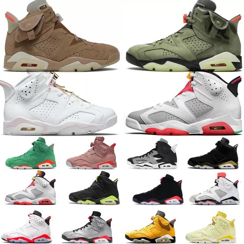 

Mens Womns Jumpman6 New A6 Basketball Shoes Designer 2022 Jumpman 6 6s Vintage Reflection of a champion Tinker Hatfield British Khaki Yellow Unc Oreo Sneaker, B19 40-47 hommes