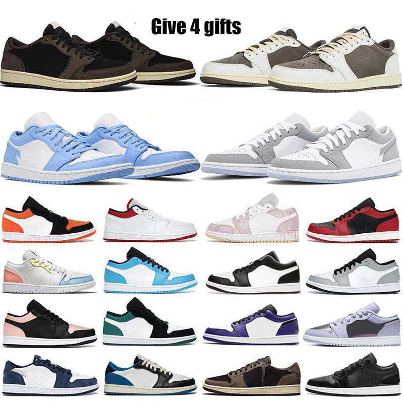 

Hot Jumpman 1 Low Men Women Basketball Shoes Og 1s Triple White Shadow Designer University Blue Unc Black Bred Toe Light Smoky Grey Mens, 24