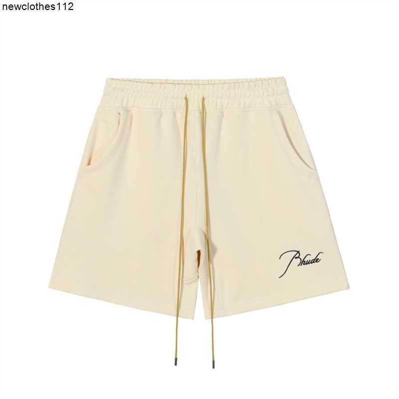 

Men rhude shorts designer short back pocket extened drawstrings short premium with RH signature script embroidered the front wonmen men shorts, No10