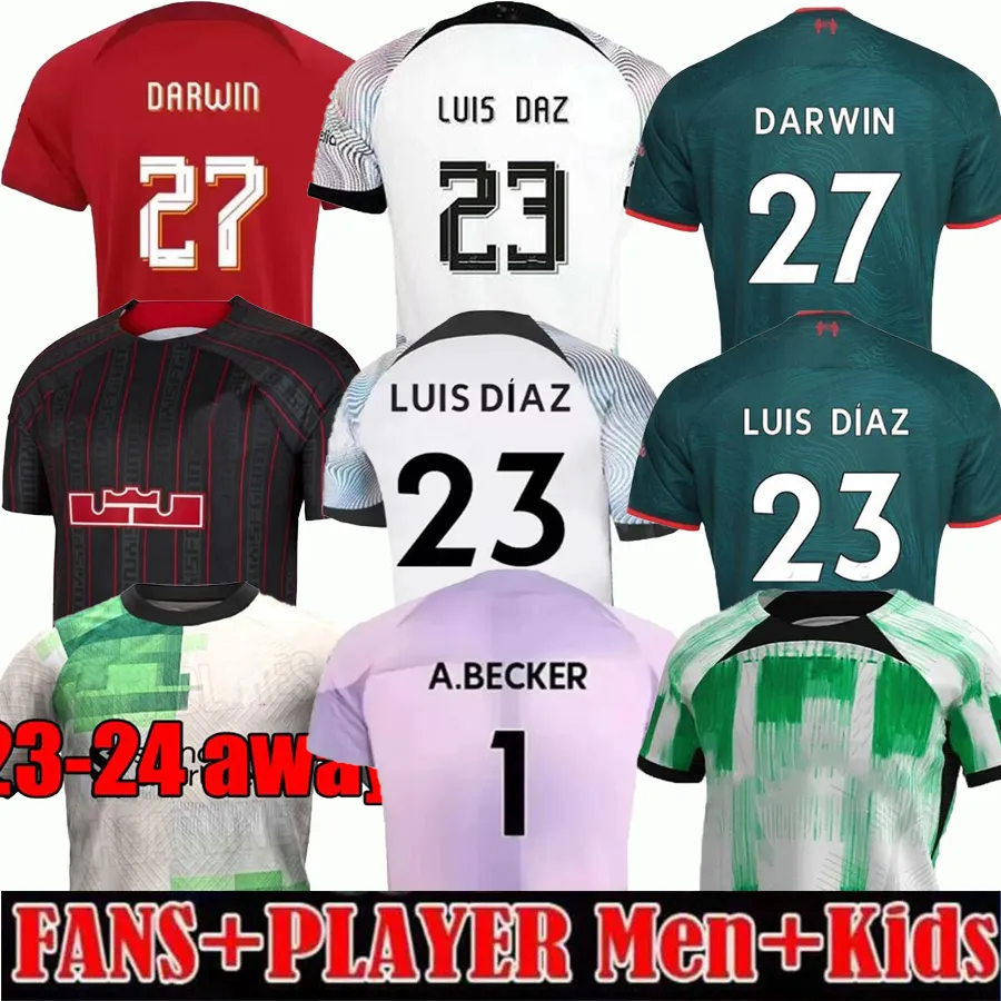 

fan player version jerseys GAKPO DARWIN 2022 2023 2024 Mohamed Luis DIaz Alexander Arnold football kit tops shirts men kids uniform A.BECKER goalkeeper 23 24, Image