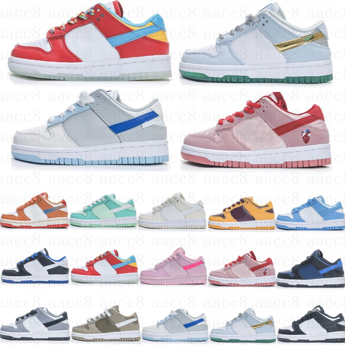 

kids dunks sb children sports spring green Boys Girls boy sneaker Youth baby panda pink new color 24-35 dukw, No box