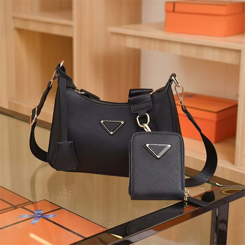 

FashionRe-Edition 2005 Nylon Shoulder Bags high quality nylon Handbags Bestselling wallet women luxurys brand crossbody bag Hobo purses triad bags, Brown
