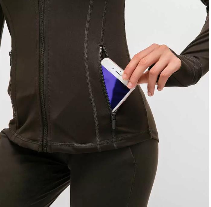 

L-78 New Sports Zipper Jacket Quick Dry Yoga Suit Long Sleeve Thumbhole Training Running Jacket Women's Slim Fit Jacket