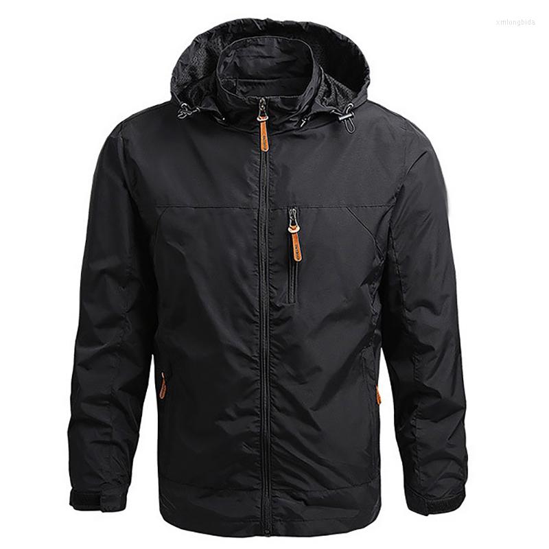 

Men's Trench Coats Men's Spring And Autumn Jacket Rushing Windbreaker Outdoor Sports Waterproof, Black