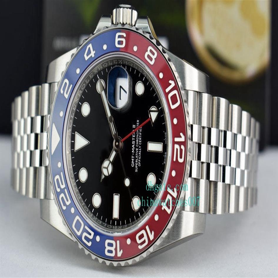

TO 40mm Wristwatches Watch Asia 2813 Movement Stainless Blue Red Automatic Mens Watches313U, Black