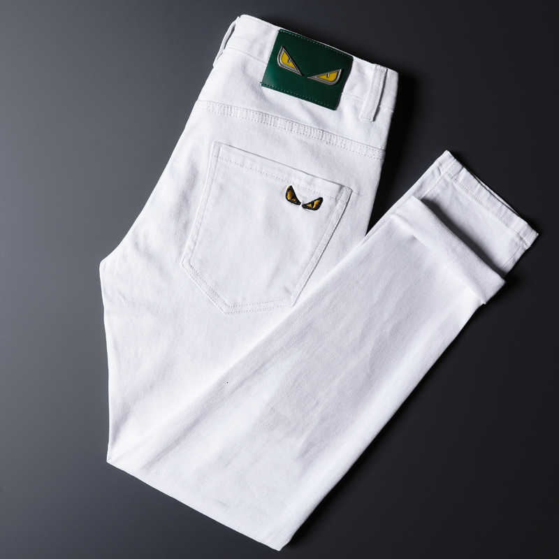 

Little 2022 Spring Autumn Slim Fit Feet Stretch Summer Winter Jeans Versatile Four Seasons White, 5203 white