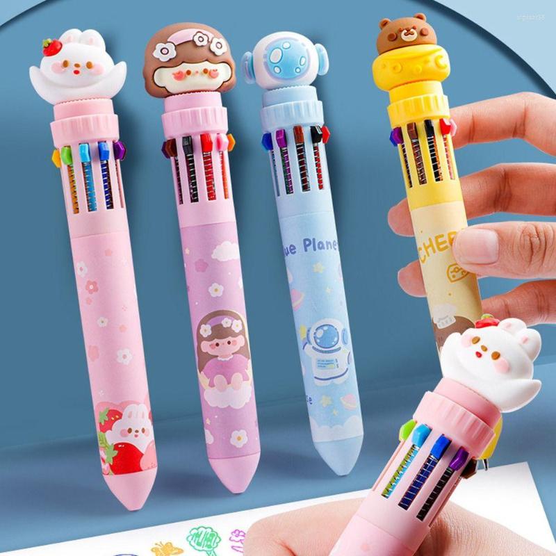

Creative Gift School Office Supply Cute Stationery 10 Colors Ballpoint Multi-color Pen Neutral