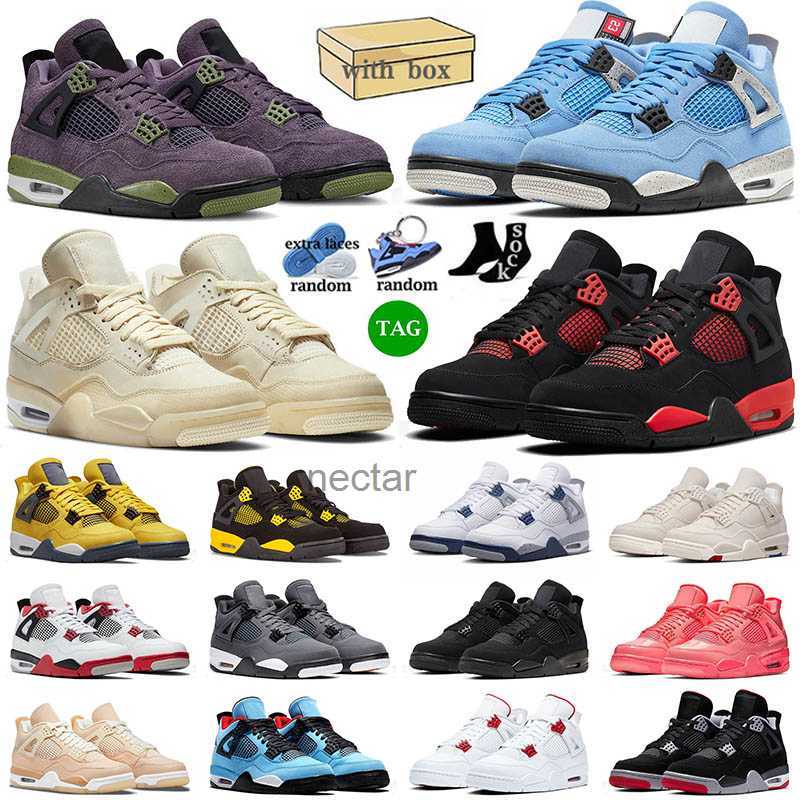 

Rrtro Low air Box 2022 With Retro Basketball Shoes 4s IV Jumpman University Blue Red Thunder Offs White Sail Infrared Jorda 4 J4 Men Women Trainers, C42 white oreo 36-47
