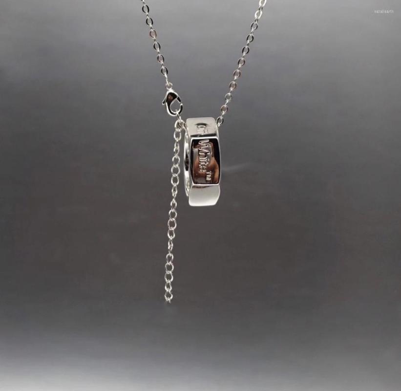 

Pendant Necklaces OW Ring Necklace Men Women Couple Silver Tone Arrow Trendy Brand Hip-Hop All-Match Detachable Jewelry Accessories