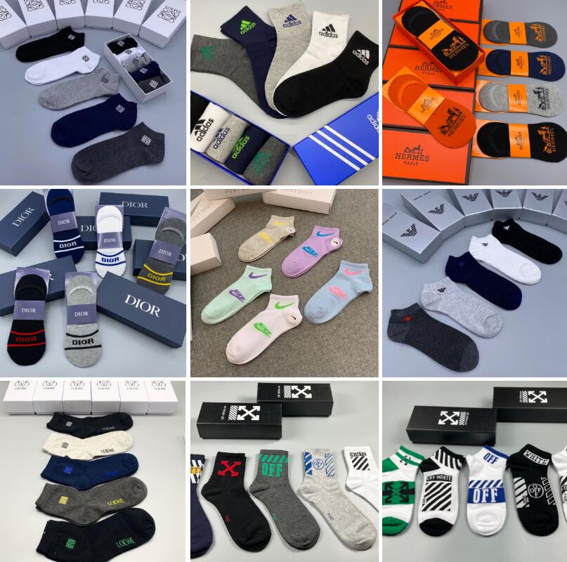 Brand Mens Womens Socks Five Luxurys g Sports Winter Mesh Letter Printed Brands Cotton Man Femal Sock With Box L0087