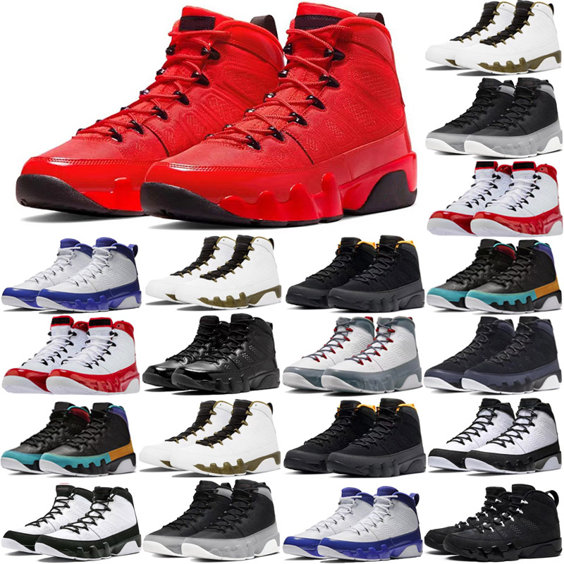 

Jumpman 9 OG Men Basketball Shoes Retro 9s Fir Red Particle Grey Racer University Blue Gold Bred Patent Anthracite Light Olive Concord Mens Trainers Outdoor Sneakers