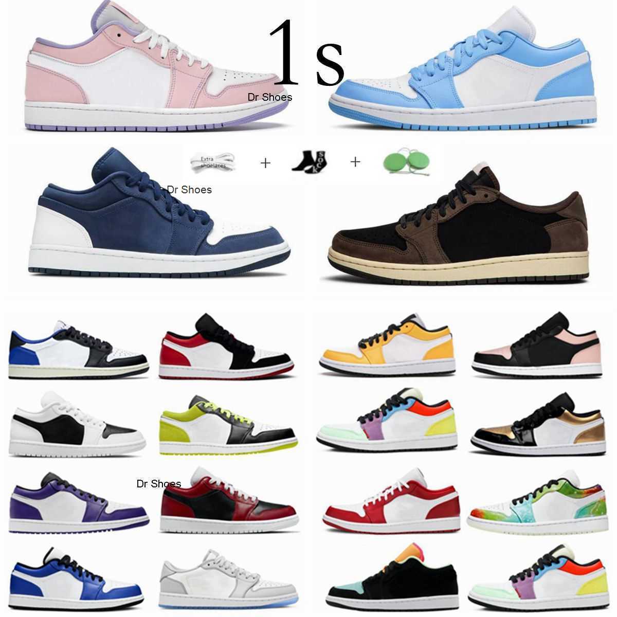 

1s low basketball shoes Men's breeding toe UNC OG cactus black white Paris Gugu powder smoke Grey Wolf breeding sneakers women's designer