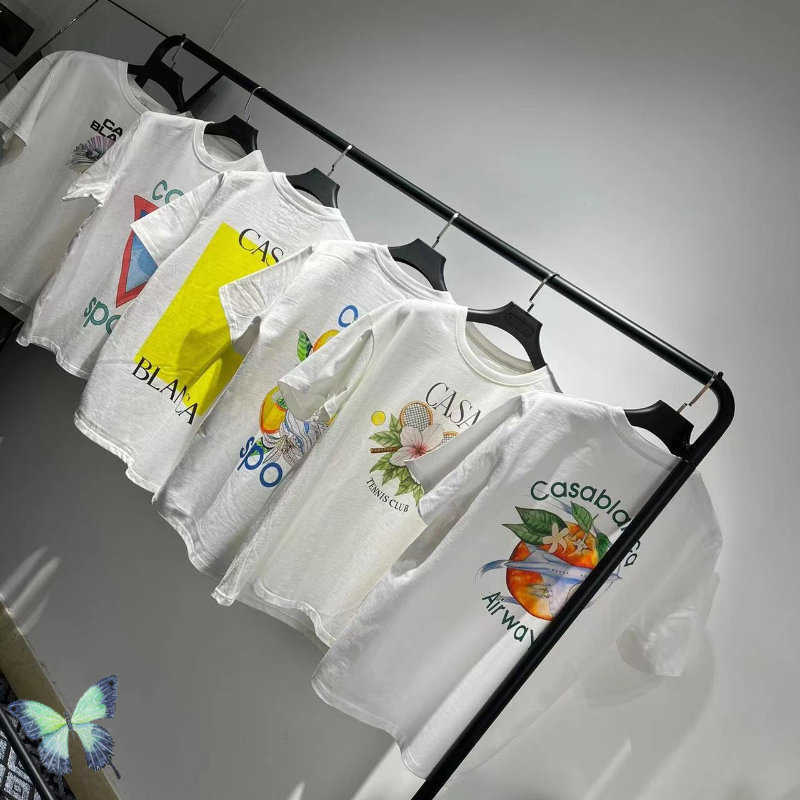 

Men' T-Shirts CASABLANCA Block Text Sicilian Style Men Women Cotton T Shirt Casual Hawaiian Short Sleeve T-shirt031823H, 11