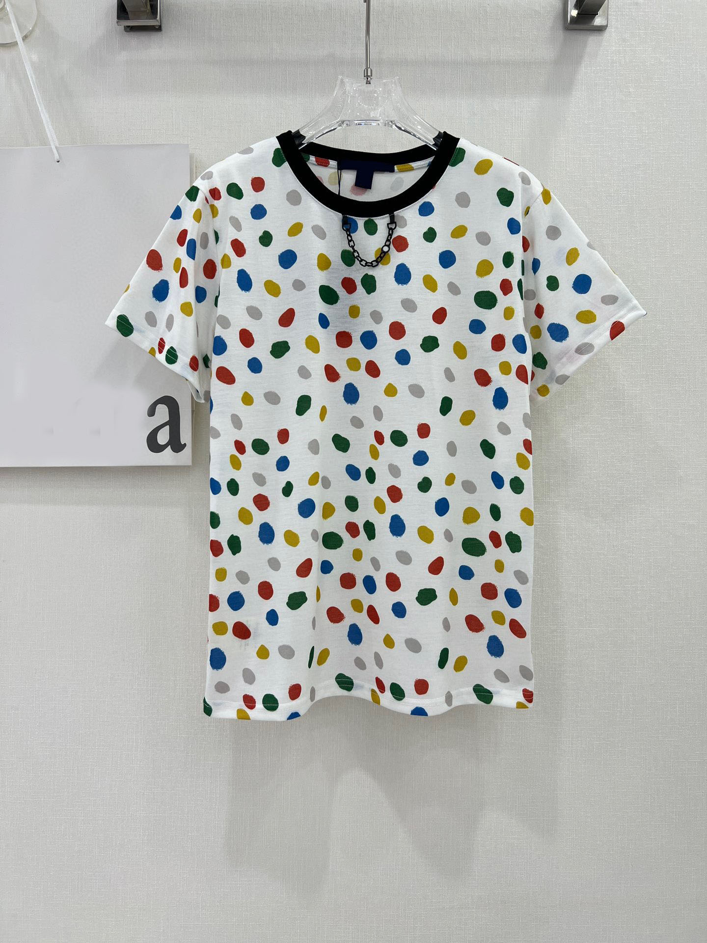 

2023 Runway Designer T Shirts Fashion Dot Printing Short Sleeve Tshirts Lady Tees Luxury Casual Cotton Tops T-shirts, White