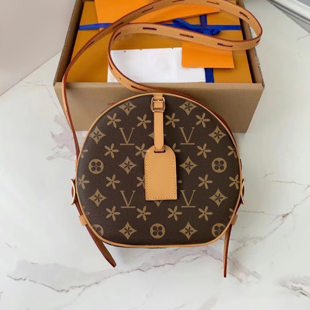 

High quality 2023 M45647 brown flower tote bags PETITE BOITE CHAPEAU BOITE 2size handbag Pochette clutch bag Women Man designer travel shoulder bag cross body luxury, Mon0gram