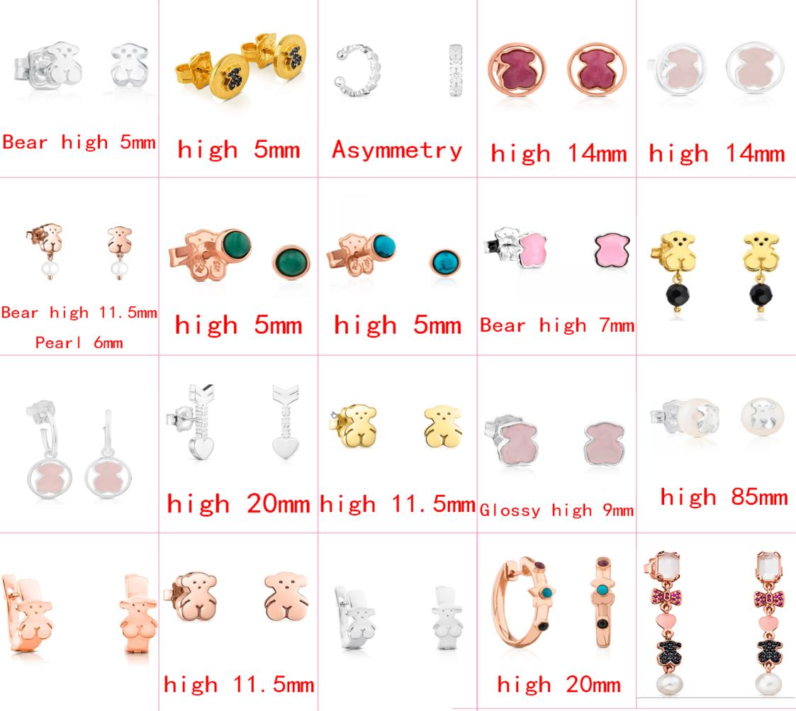 

fahmi 2022 new style 925 sterling silver bear fashion classic ladies pin earrings pierced jewelry manufacturer whole7405842