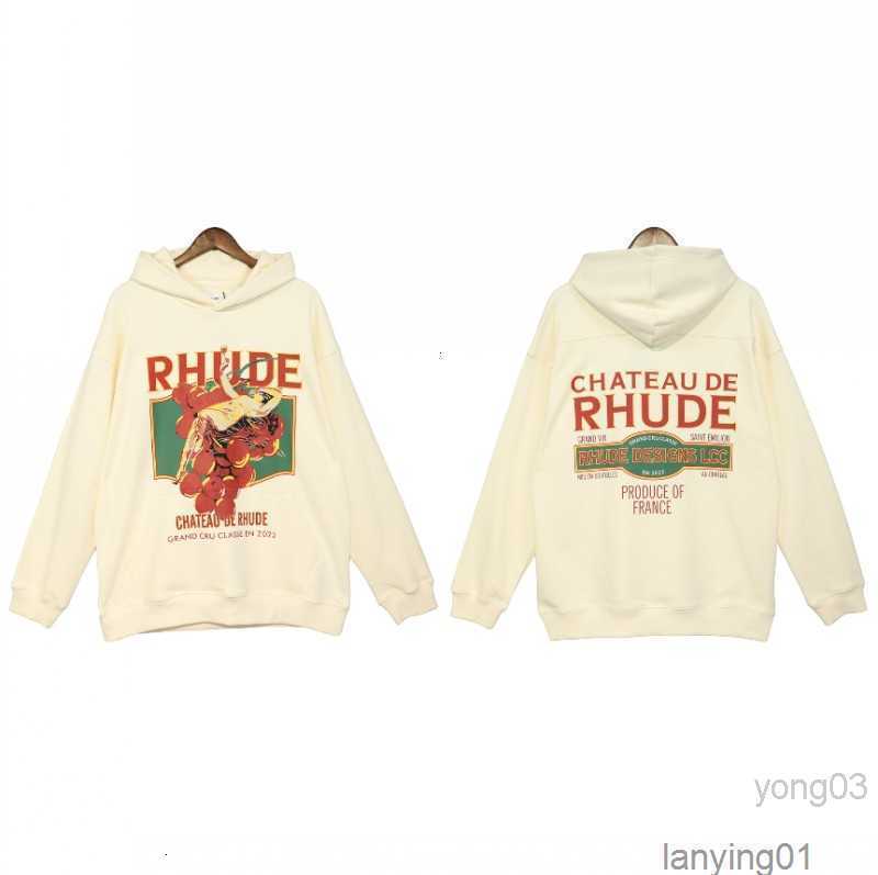 

Mens Hoodies Rhude Hooded Men Designer Fashion Popular Letters Printing Pullover Autumn Sweatshirts, Style -1