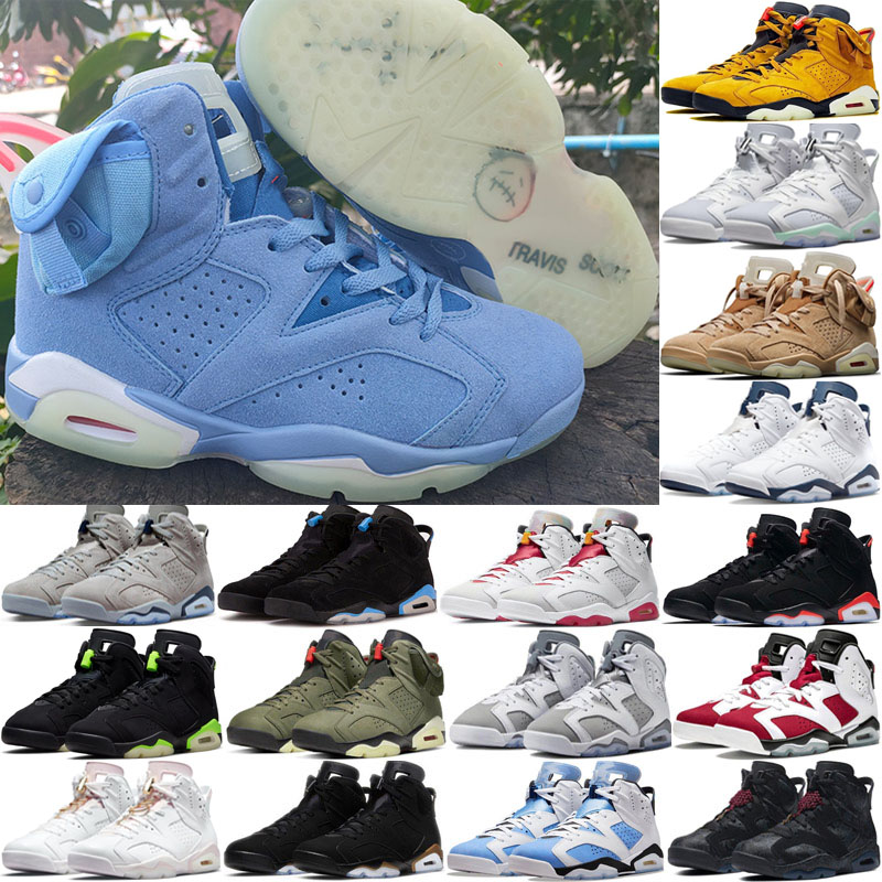 

Jumpman 6 6s Basketball Shoes Cool Grey Toro University Blue Red Oreo Georgetown Midnight Navy Cactus Jack Black Infrared UNC mens trainers outdoor sports sneakers, 15