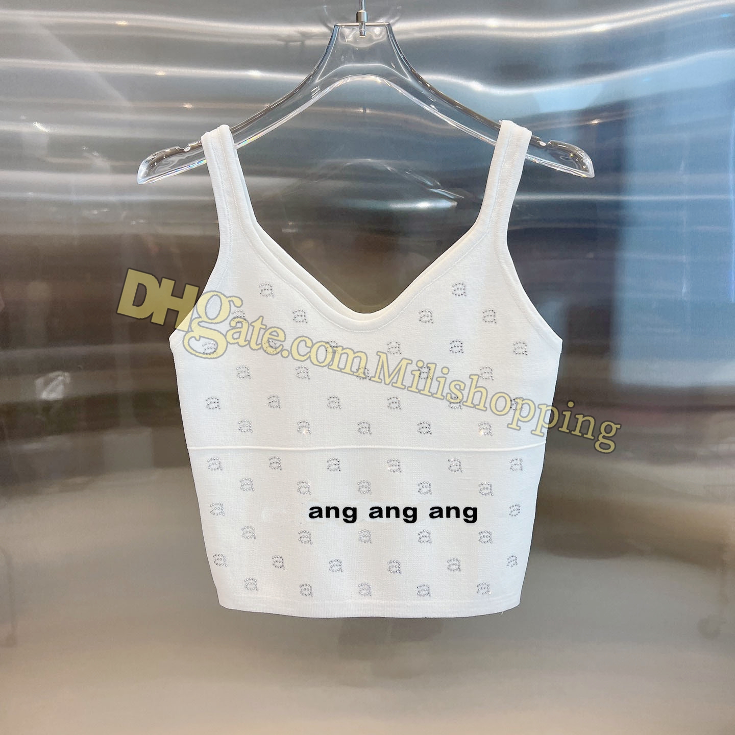 

Women Diamond Tanks Wang Camis Party Tops Womens Designer Clothing, White