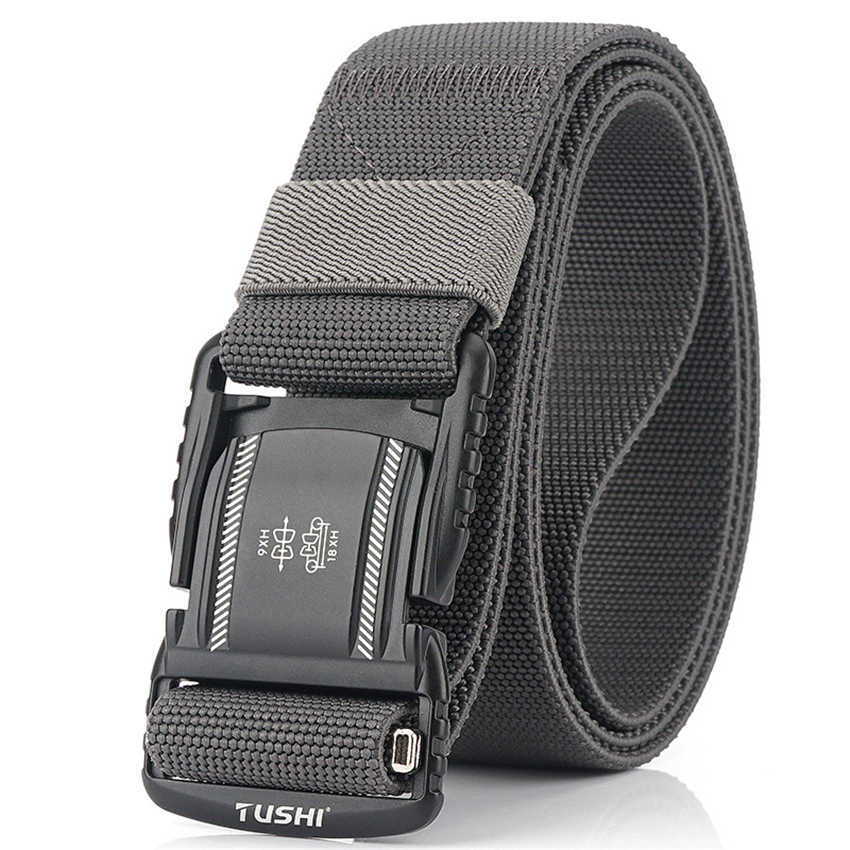 Belts Elastic Men Belt Alloy Magnetic Buckle Outdoor Working Tactical Belt For Jeans Pants Casual Stretch Overalls Male Waist Belt New W0317-image-851257091