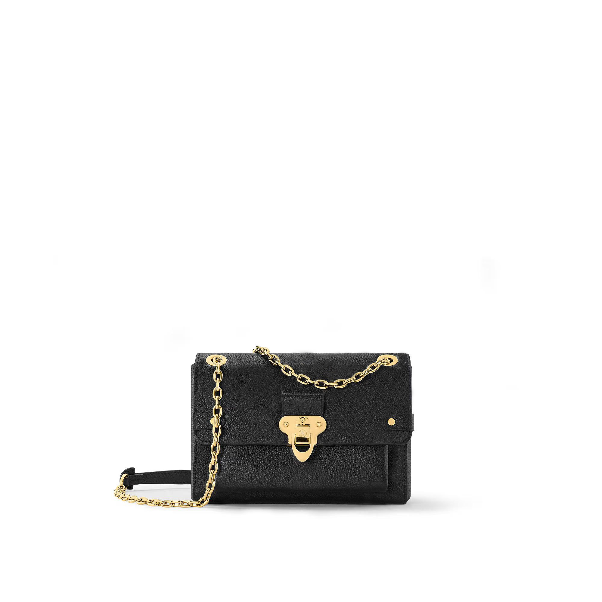 

Genuine leather women's shoulder bag handbag buckle gold chain strap compartment