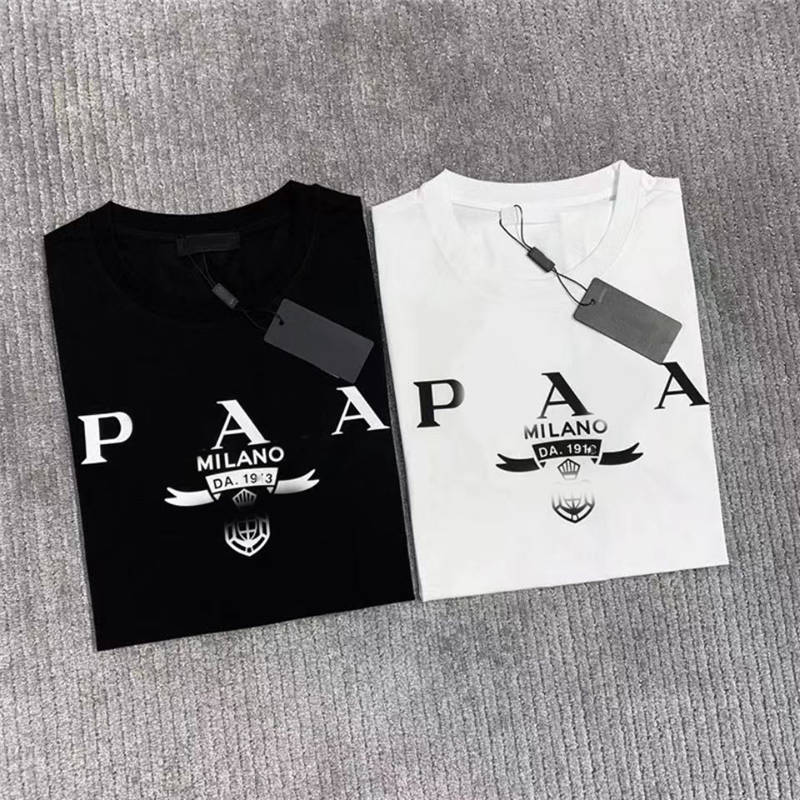

Mens T Shirts Designer Man Tshirts Shorts Tees Summer Breathable Tops Unisex Shirt With Budge Letters Design Short Sleeves Size S-4XL, White
