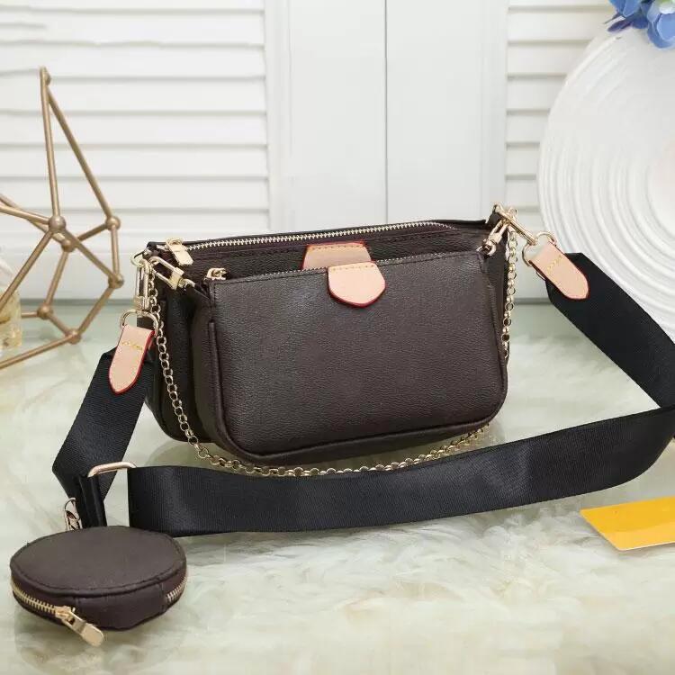 

10A Women Luxurys 2023 Original bag imported Leather Box Date code Handbags Purse Wallet clutch shoulder messenger cross body multi pochette 1th, Black