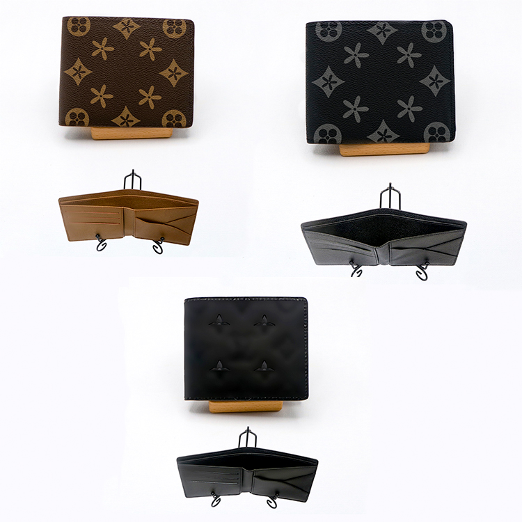 

7A quality Man key wallet CardHolder Genuine Leather 3 credit card slots Coin Purses louiseity flower M60895 Multiple Women pouch holder luxury Designer wallets, Black plaid