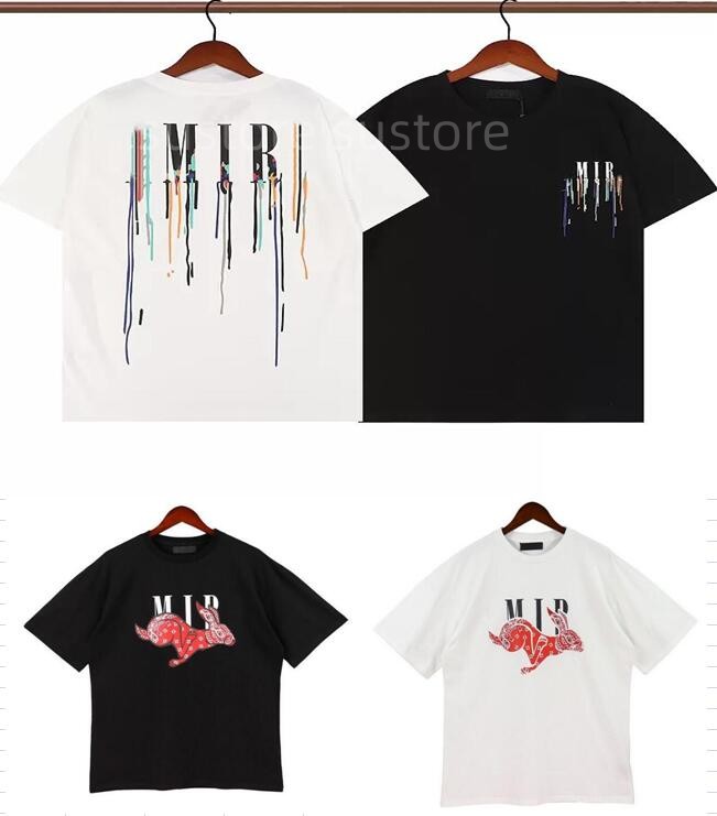 

Summer Mens Graffiti T-shirts Womens Amiris Designer Printed Tops Tees Fashion Man T-shirt Quality Cotton Casual Short Sleeve Luxury Hip Hop Streetwear Tshirts, Cu44