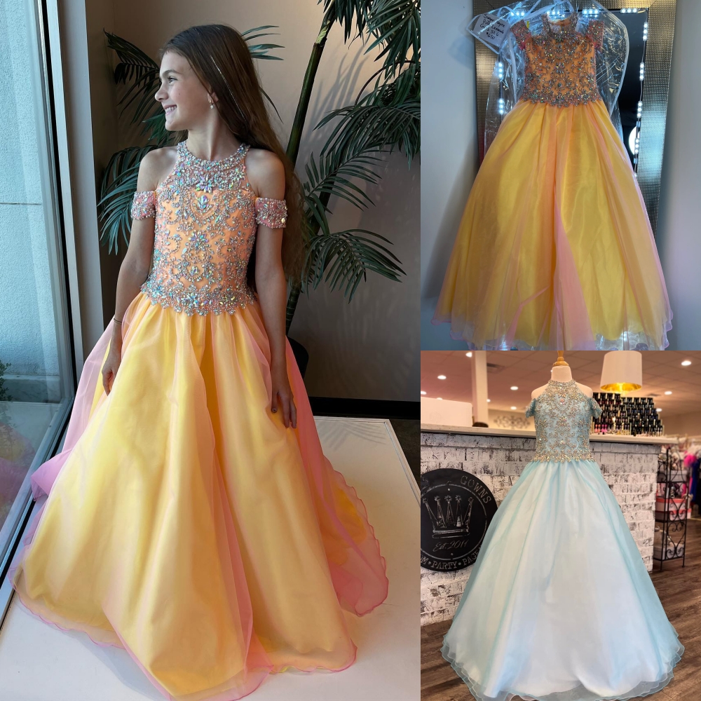 

Strawberry Lemonade Girl Pageant Dress 2023 Crystals Top Organza Little Kid Birthday Formal Party Gown Infant Toddler Teens Preteen Tiny Young Junior Miss Children, Hunter