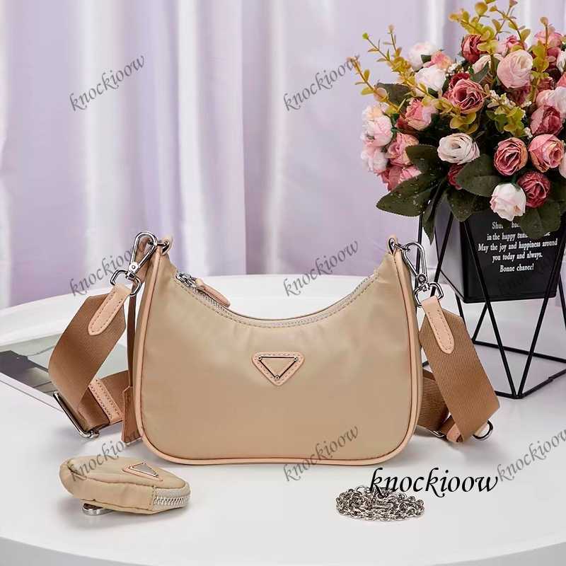 

women designer bag shoulder bag nylon bags black crossbody bags luxury re edition canvas handbag fashion designers purse womens cross body three in one celo230318, Camel